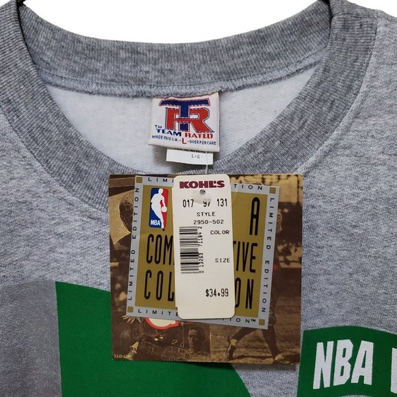 NOS Vintage 90s Adult Sz L Long Gone Series Boston Celtics Champ Sweatshirt RARE - Picture 2 of 15